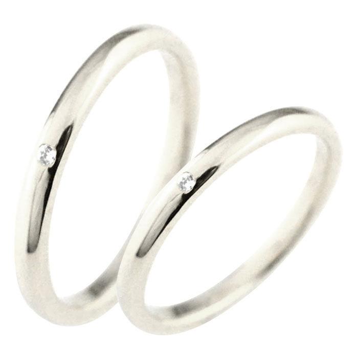 結婚指輪 ペアリング シルバー シンプル リング 指輪 シルバー925 ダイヤモンド マリッジリング sv sv925 2mm ペア 2本 セット 甲丸 ホワイトデー