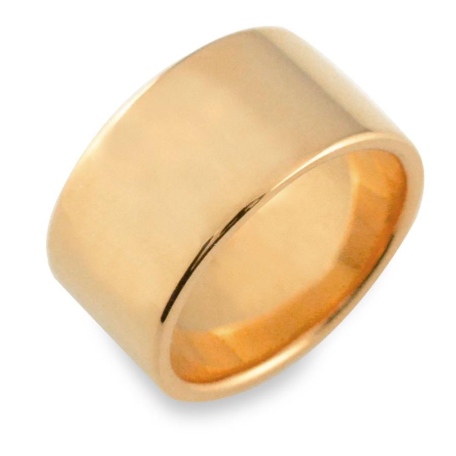 リング レディース 18金 平打ちリング 幅広 10mm ピンクゴールド K18 ストレート 地金リング 日本製 18k シンプル 指輪 ジュエリー ギフト ホワイトデー