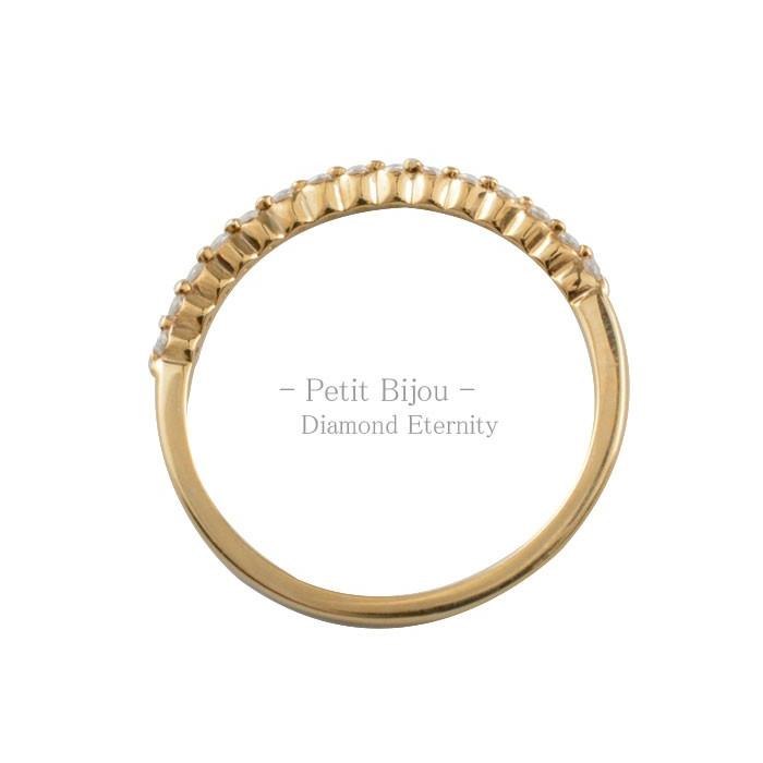 18金 レディース リング 指輪 ダイヤモンドリング ピンクゴールドk18 ダイヤモンド 18k k18 甲丸 ハーフエタニティ ダイヤ 重ねつけ  ホワイトデーの画像