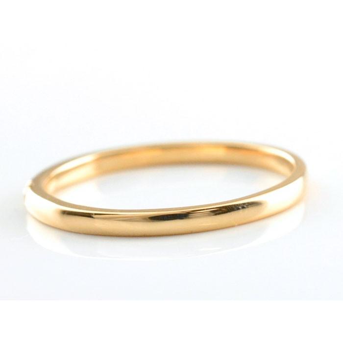 ペアリング 18金 結婚指輪 マリッジリング K18 ピンクゴールドk18 ダイヤモンド 18k シンプル リング ピンキーリング 甲丸 ストレート  ホワイトデーの画像