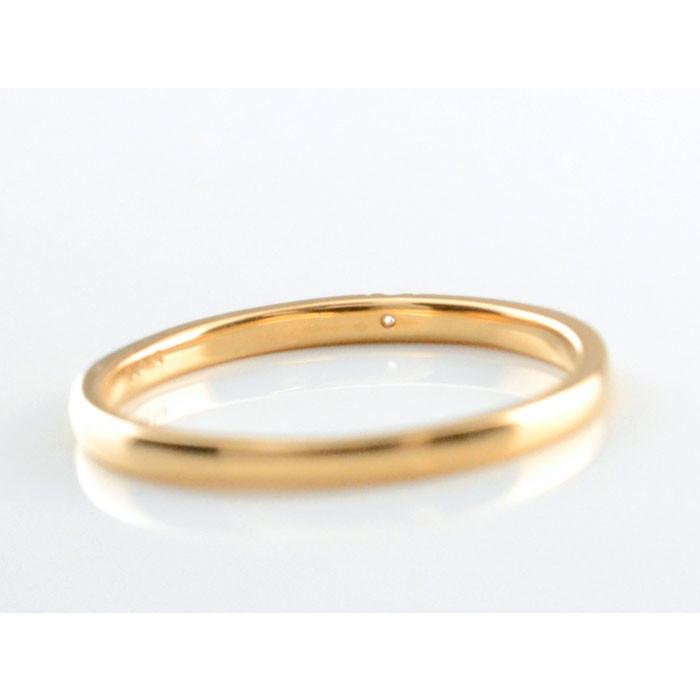 ペアリング 18金 結婚指輪 マリッジリング K18 ピンクゴールドk18 ダイヤモンド 18k シンプル リング ピンキーリング 甲丸 ストレート  ホワイトデーの画像