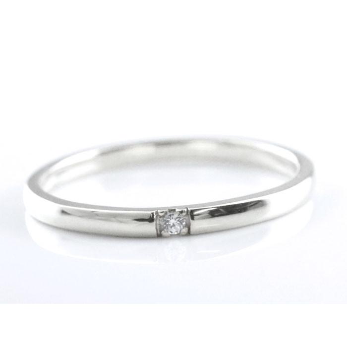 ペアリング 18金 結婚指輪 マリッジリング K18 ホワイトゴールドk18 ダイヤモンド 18k シンプル リング ピンキーリング 甲丸 ストレート  ホワイトデーの画像
