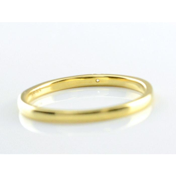 ペアリング 18金 結婚指輪 マリッジリング K18 イエローゴールドk18 ダイヤモンド 18k シンプル リング ピンキーリング 甲丸 ストレート  ホワイトデーの画像