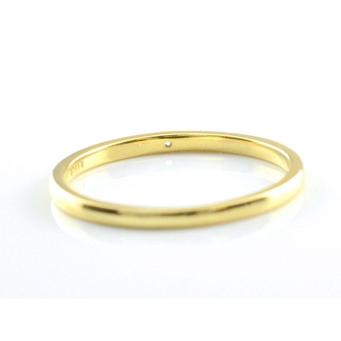 ペアリング 18金 結婚指輪 マリッジリング ゴールドk18 ダイヤモンド 18k シンプル リング ピンキーリング 甲丸 レディース ストレート  ホワイトデーの画像