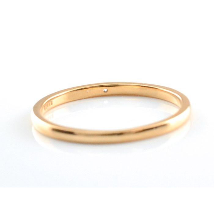 ペアリング 18金 結婚指輪 マリッジリング ピンクゴールドk18 ダイヤモンド 18k シンプル リング ピンキーリング 甲丸 レディース ストレート  ホワイトデーの画像