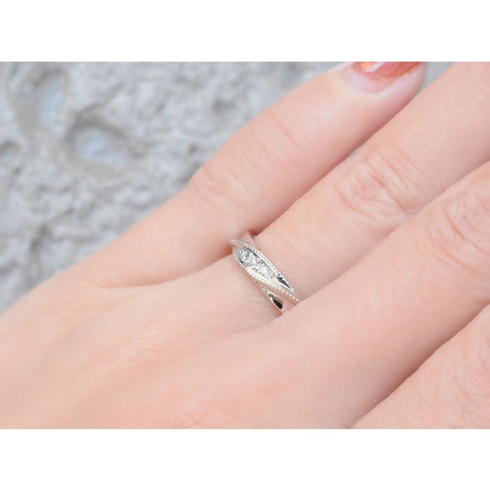 リング レディース プラチナ 指輪 結婚指輪 ダイヤモンド ミルウチ プラチナ900 シンプル pt900  重ねづけ シンプル pt  クリスマスの画像
