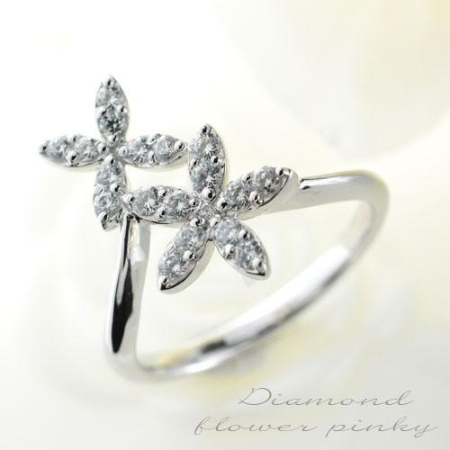 K18ホワイトゴールドダイヤピンキーリング ピンキーリング ダイヤモンド 18金ホワイトゴールド K18WG