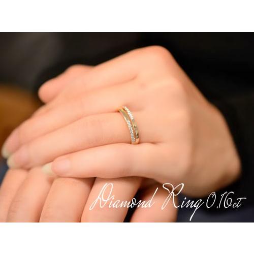 リング レディース k18 ダイヤモンド ミルウチ ダイヤモンドリング 18金 ピンキーリング 0.16ct ホワイトゴールドk18 ダイヤ 婚約指輪 指輪  クリスマスの画像