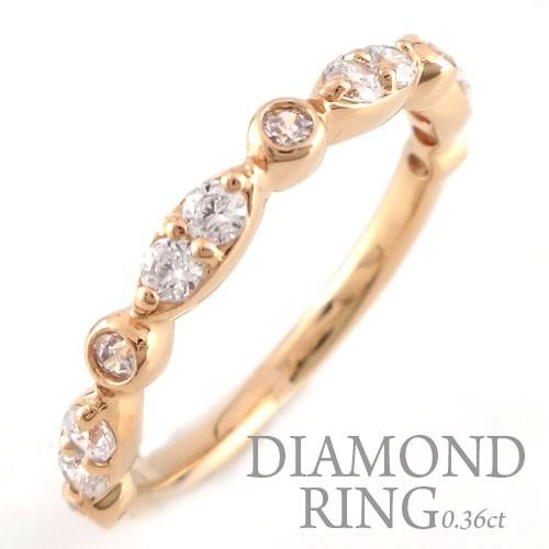 18金 指輪 k18 レディース ダイヤモンド エンゲージリング ダイヤモンドリング ピンキーリング 0.36ct ピンクゴールドk18 婚約指輪 リング クリスマス