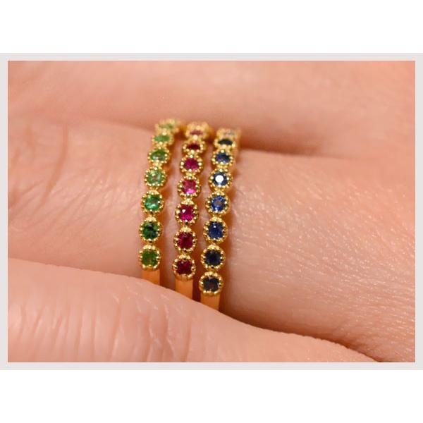 18金 リング ルビー エメラルド サファイア 指輪 k18 ゴールド
