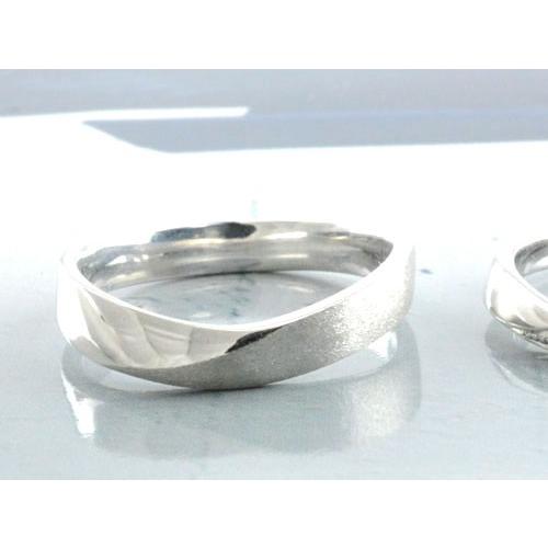 プラチナ リング Pt900 指輪 レディース マット つや消し カーブ シンプル 結婚指輪 地金リング ギフトの画像