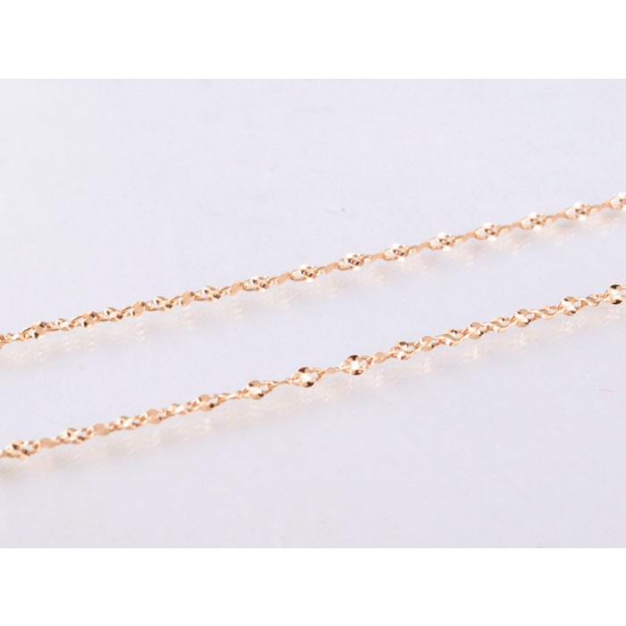 ネックレス レディース 18金 チェーン モーグルチェーン ピンクゴールド K18 デザインチェーン スライド式 18k 華奢 調整可能 日本製 ジュエリー 人気の画像