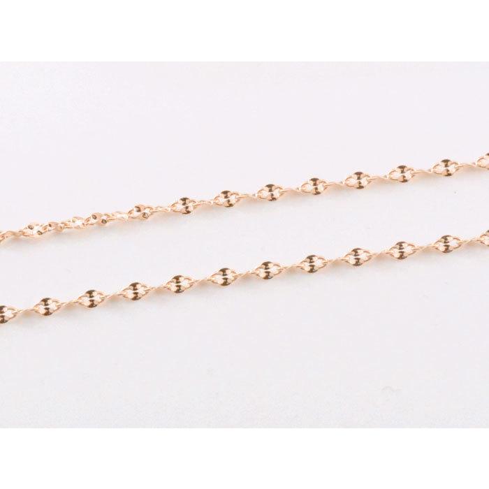 k18 レディース ネックレスチェーン スライドチェーン モーグル チェーン ピンクゴールドk18 デザインチェーン 18k 18金 華奢 調整できる 日本製 プレゼントの画像