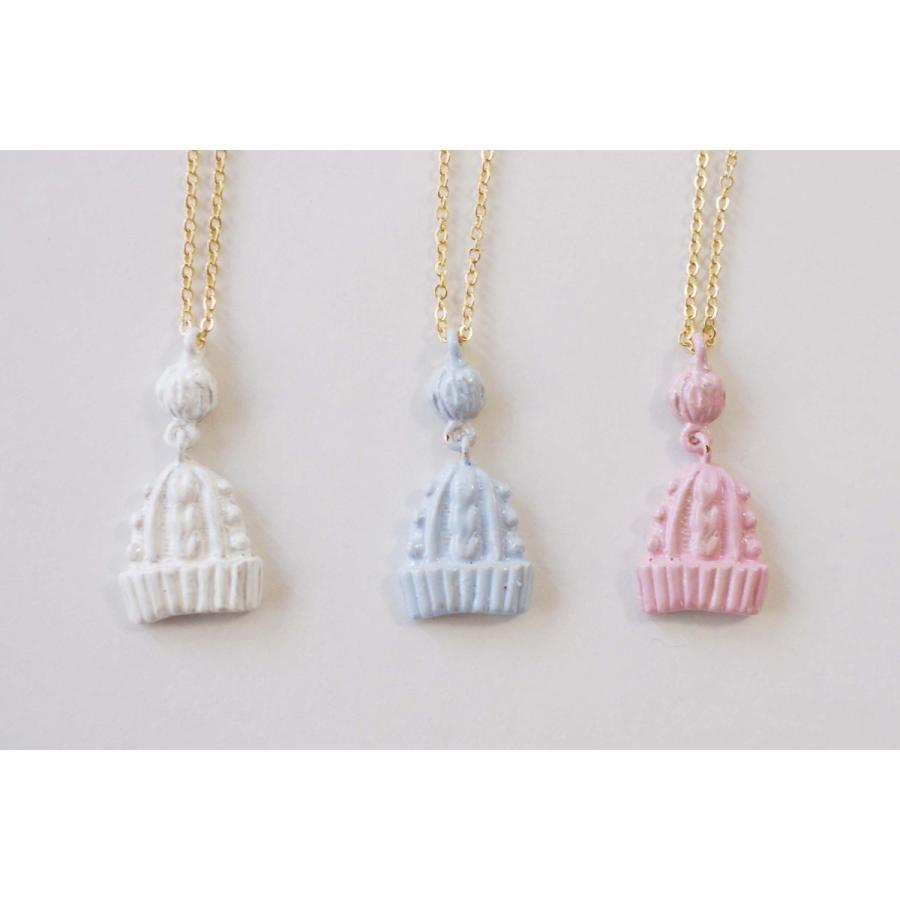 ニットキャップ　ケーブル編み　ネックレス　アクセサリー | 