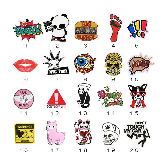 ステッカー シール 防水 耐水 車 カー スマホ ノートパソコン タブレット 弾丸 ガイコツ WOW スクールバス スケボー かっこいい かわいい おしゃれ |  | 06