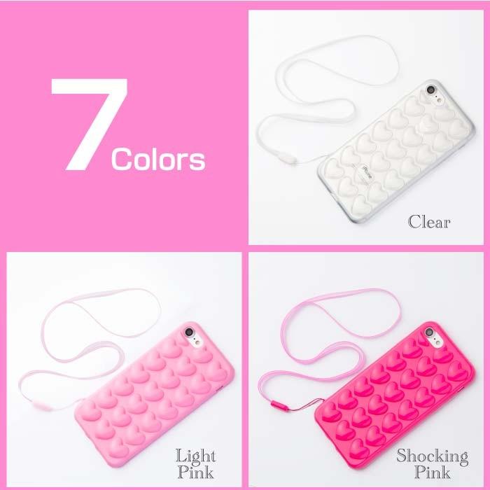 iPhoneX iPhone8 プチプチ ハート TPU メタリック 透明 クリア iPhone