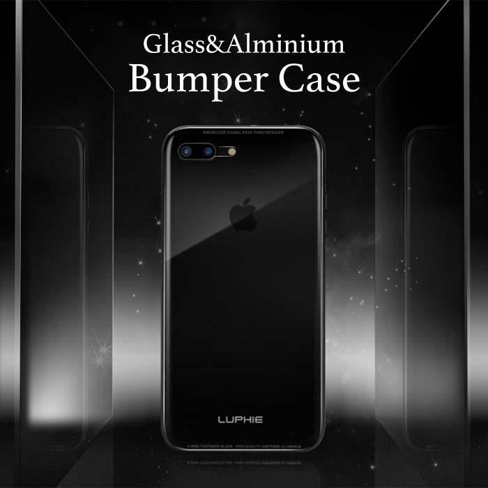 iPhone XR XS iPhone8/7 ケース 背面ガラス クリア 透明 アルミニウム