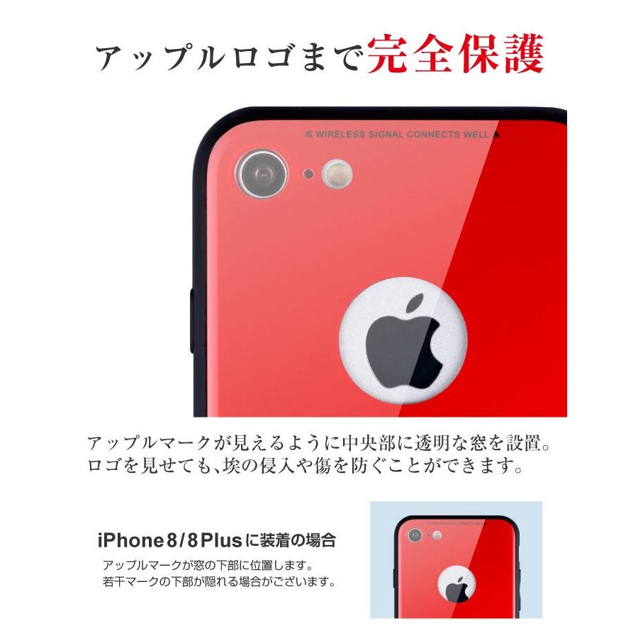 iPhone X iPhone8 iPhone7 6s ケース 背面ガラス iPhoneケース 耐衝撃 軽量 レビューを書いて追跡なしメール便送料無料可｜cincshop｜10