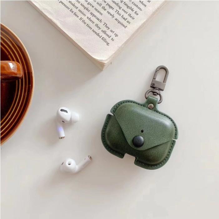 AirPods Pro ケースレザーケース カバー カラーケース カラビナ付き