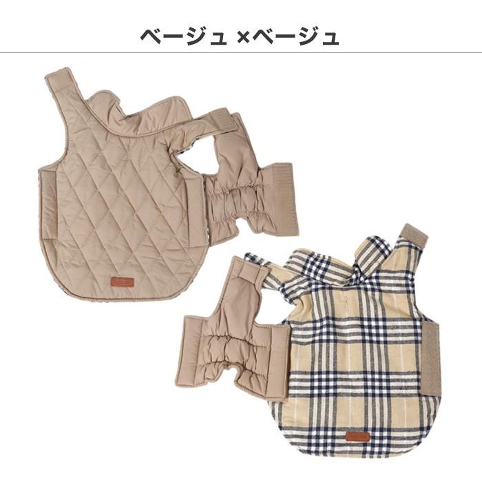 犬服 ドッグウェア ベスト 小型犬 超小型犬 リバーシブル ダウン風