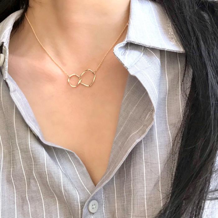 ネックレス レディース ダブルリング ダブルフープ おしゃれ かわいい