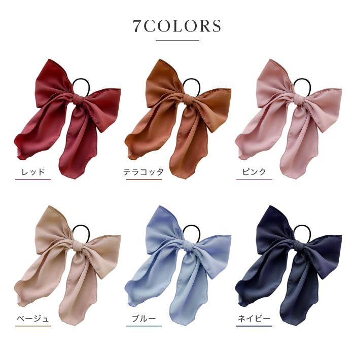 ヘアアクセサリー ヘアゴム BIGリボン リボン とろみ素材 大きめ ヘア