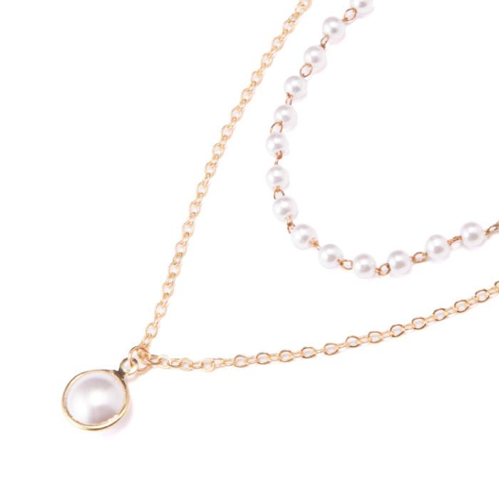 ネックレス レディース パール チョーカー パールチョーカー 2連 韓国