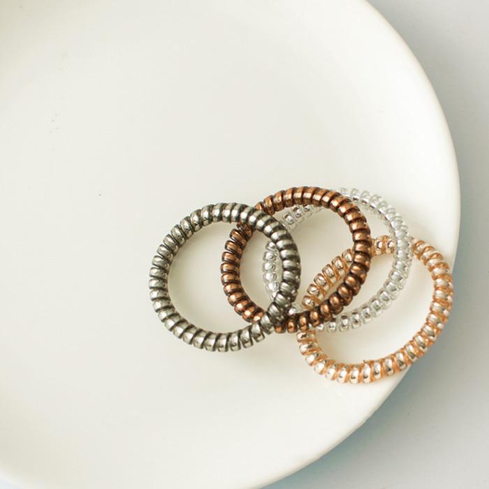 ヘアゴム 4点セット レディース スプリング スパイラル