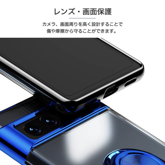 Google Pixel 7a ケース クリア 6a リング付き スマホリング 透明