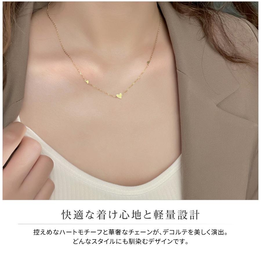 ネックレス レディース ショートネックレス チェーン ハート モチーフ 