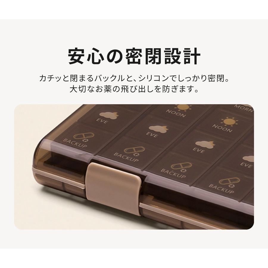 薬ケース ピルケース 1週間 1日3回 一日4回 朝昼晩 薬 箱 高齢者 防湿