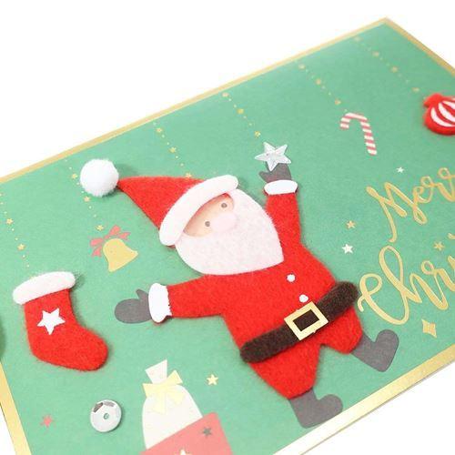 クリスマスカード サンタオーナメント フェルト グリーティングカード