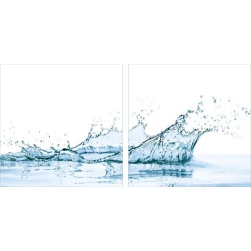 モダン アート アートパネル Art Panel water spiash with reflection isolated（2枚セット） 70×70×4cm フレームレス ギフト 装飾