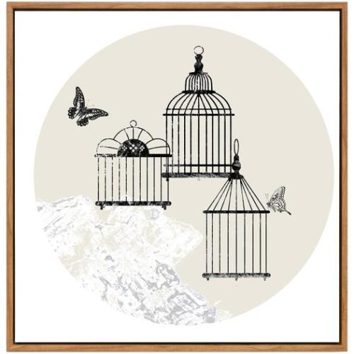 インテリア パネル デザイナーズアート ABSTRACT REALITY 美工社 CAGE2 インテリア雑貨 70×70×3.5cm モノトーン 和風