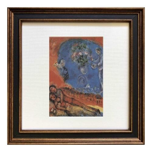 Marc Chagall 絵画 額装品 シャガール Marc Chagall Square Frame 名画 Couple of lovers on a