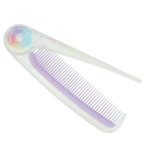 スリム 折りたたみコーム 女の子 小学生 中学生 高校生 ブラシ NIJIIRO