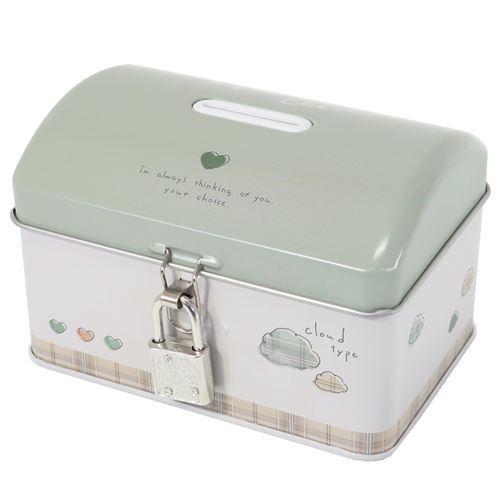 クラウドタイプ 貯金箱 鍵付き タカラバコ缶バンク プレゼント