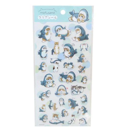 モフサンド グッズ シールシート キャラクター クリアシール サメ