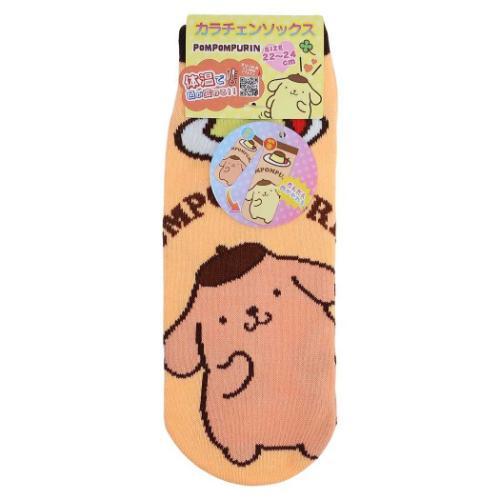 ポムポムプリン カラチェンソックス 女性用靴下 サンリオ キャラクター