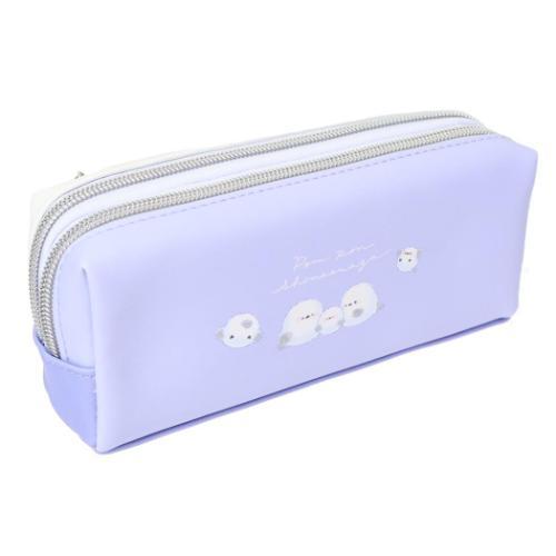 ペンポーチ ずっとシマエナガ ツインファスナーペンケース ぽんぽん 
