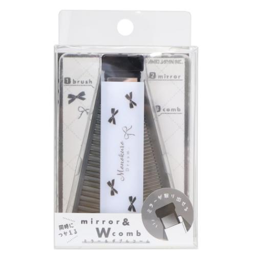 身だしなみセット ミラー＆ダブルコーム モノクロドリーム カミオ