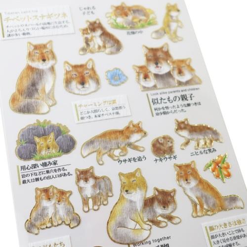 チベットスナギツネ 大人の図鑑シール シール シート カミオジャパン