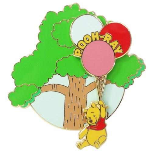 くまのプーさん グッズ ピンバッジ キャラクター ギミック ピンズ 風船