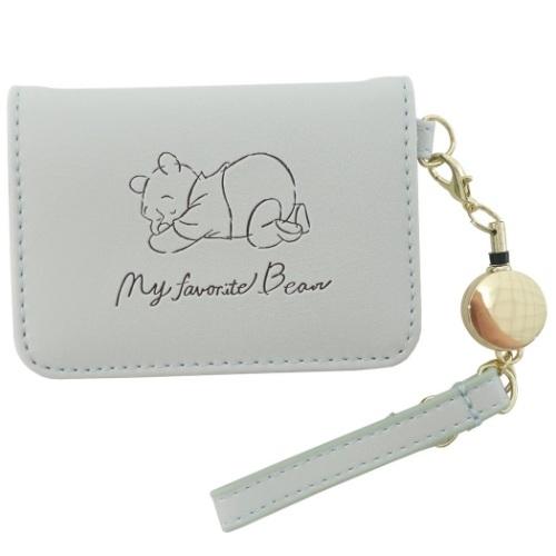 くまのプーさん リール付き オープン パスケース ディズニー 定期入れ キャラクター ふんわりシリーズ第2弾 ミント