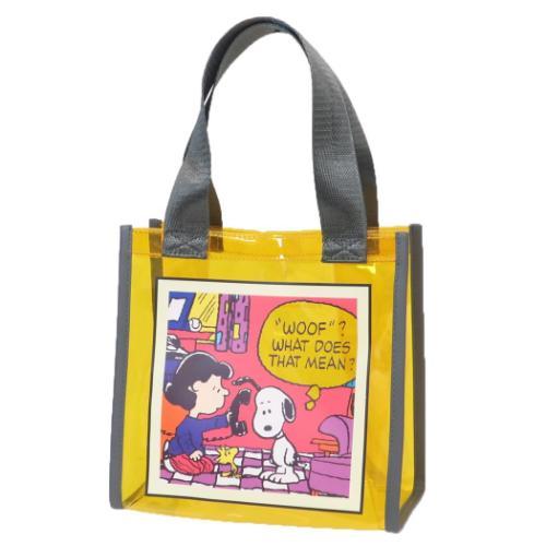 スヌーピー ピーナッツ キャラクター トートバッグ クリアミニトート YE ビビットカラー