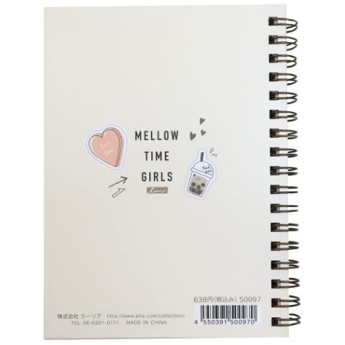 リングノート かわいい ふせん付き A6 Wリング ノート メロウタイムガールズ コーディネート グッズ Qla シネマコレクション ヤフー店 通販 Yahoo ショッピング