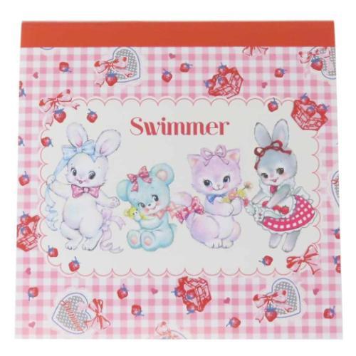 suimmer メモ帳 四角メモ スイマー メモ帳 SWIMMER S＆C 動物ミックス : おもしろ
