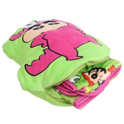 クレヨンしんちゃん ブランケットinクッション ひざ掛け毛布 ワニ山