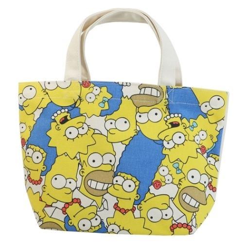 シンプソンズ 限定タイムセール グッズ ランチバッグ キャラクター マチ付き ミニ コットン トートバッグ ファミリーギッシリ