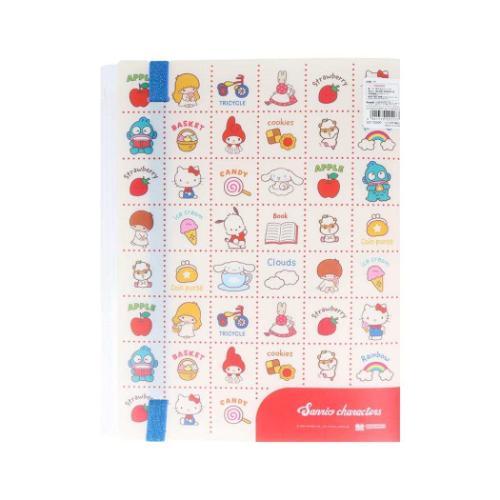 ゴムバンド付クリアファイル5P＋F A4 サンリオキャラクターズ ポケット